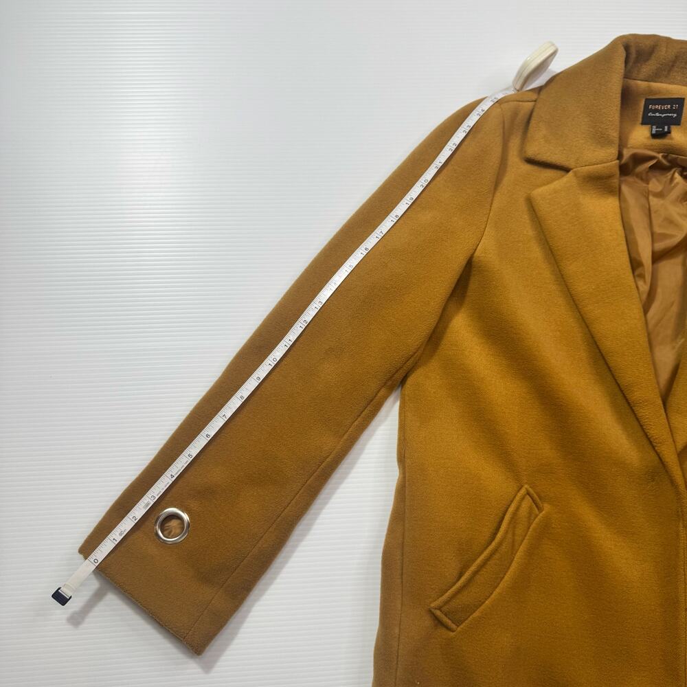 Camel Longline Over Coat Women’s Medium Minimalist Quiet Luxury 90s Old Money - Picture 15 of 16